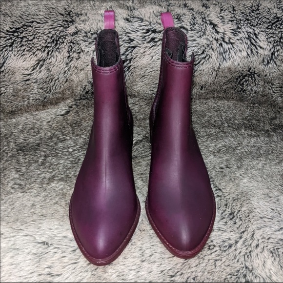 Jeffrey Campbell matte purple rain boots ankle length - Picture 3 of 10